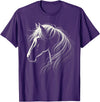 Funny Horse Riding Gifts Horse Silhouette Horse Riding Lover T-Shirt - Straight - Purple