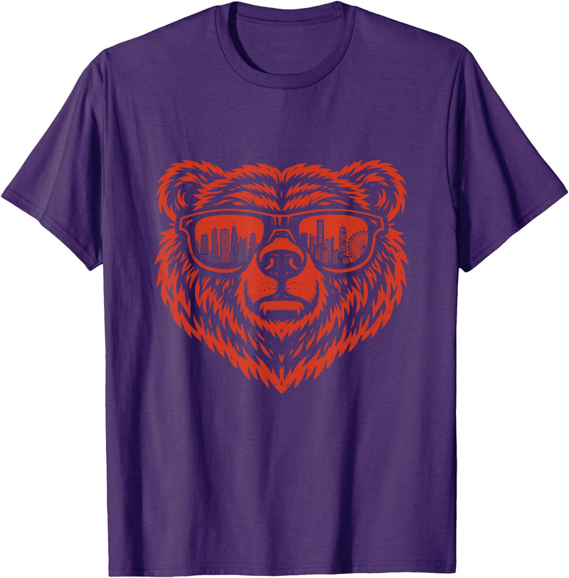 Bear Lover Merch Bear Sunglasses - Bear Lover T-Shirt - Purple