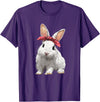 Cute Easter Bunny Rabbit Bow T-Shirt in Purple