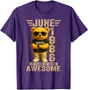 June 1986 40th Birthday Gifts for Men Women 40 Year Old June 1986 Teddy Bear 40th Birthday Men Women T-Shirt - Purple
