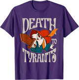 Death to Tyrants Retro Rabbit Meme T-Shirt in Purple