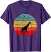 Giraffe Safari Animal Giraffe Retro Vintage Sunset African Animals T-Shirt - Purple