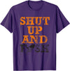 Green Cow Land Shut Up And Fish Distressed apparel T-Shirt - Purple