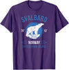 Svalbard T-Shirt Co. Svalbard Polar Bear Aurora | Longyearbyen Spitsbergen Norway T-Shirt - Purple