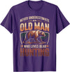 Bear Lover Gifts Never Underestimate an Old Man Who Loves Bear Hunting T-Shirt - Purple