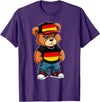 German Teddy Bear Breakdance Rapper German Flag Teddy Bear Germany Hip Hop T-Shirt - Purple