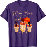 'Mama Bear' Script with Feathers T-Shirt