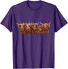 SHiRLeY MacARTHuR SCoTTISH HiGHLaND CoWS ' The HaiRY BuNCH oF Coos ' T-Shirt T-Shirt - Purple