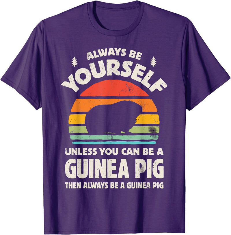 Guinea Pig Wheek Squad Guinea Pig Always Be Yourself Retro Vintage Men Women Rodent T-Shirt - Purple