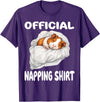 Official Sleep Pajamas Nightgown Sleepwear Co. Guinea Pig Official Napping shirt Pajamas Nightgown T-Shirt - Purple