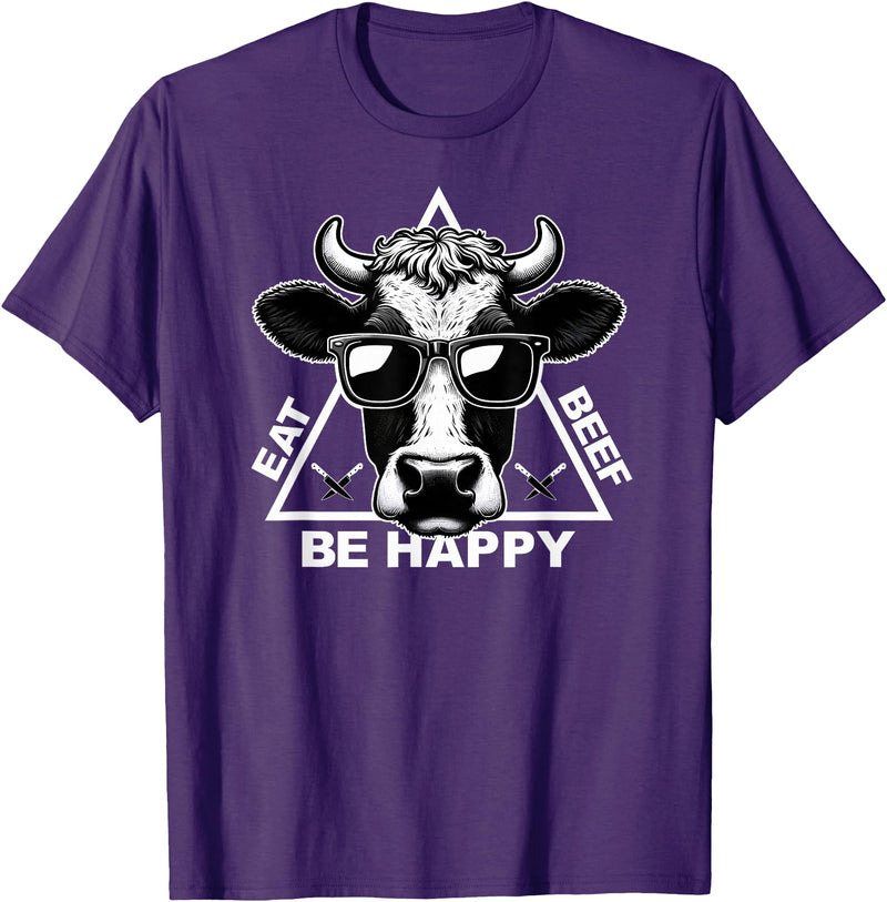 InkfulMerch Meat Lover Carnivore Diet Cow Steak Eat Beef Carnivore T-Shirt - Purple