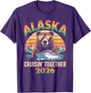 Alaska Cruise Crew Retro Travel Designs 2026 Alaska Cruise 2026 Bear Vacation Matching Group T-Shirt - Purple
