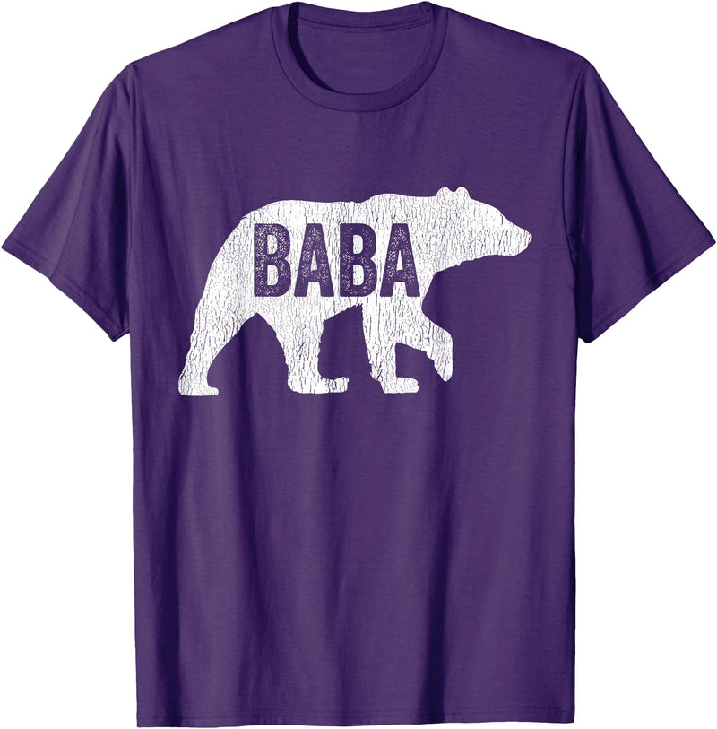 Matching Family Bear by Foxio Baba Bear Matching Family Camping Vintage Bear Funny Baba T-Shirt - Purple