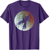 Crow Raven Moon Crow Raven Distressed Flying Bird Full Moon Raven Crow T-Shirt - Purple