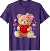 Cute Crochet Valentine Love Art Studio Be My Valentine Cute Crochet Yarn Teddy Bear Love T-Shirt - Purple