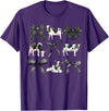 Kristen Michael Coquette Cows, Cows and Bows, Watercolor, Holsteins T-Shirt, Small, Grey - Purple