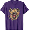 Laughing Hyena Cartoon Wild Safari Animal Hyena Laughing Face Funny Animal Safari Vibes T-Shirt - Purple