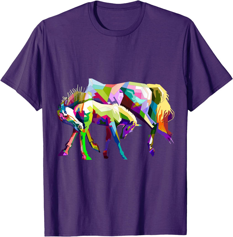 Clothing25 Horses! T-Shirt - Purple
