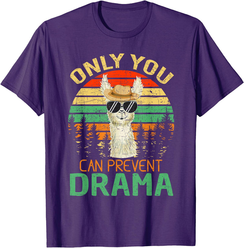 Only You Can Prevent Drama Camping Llama Gift Tee Only You Can Prevent Drama Lama Camping T-Shirt - Purple