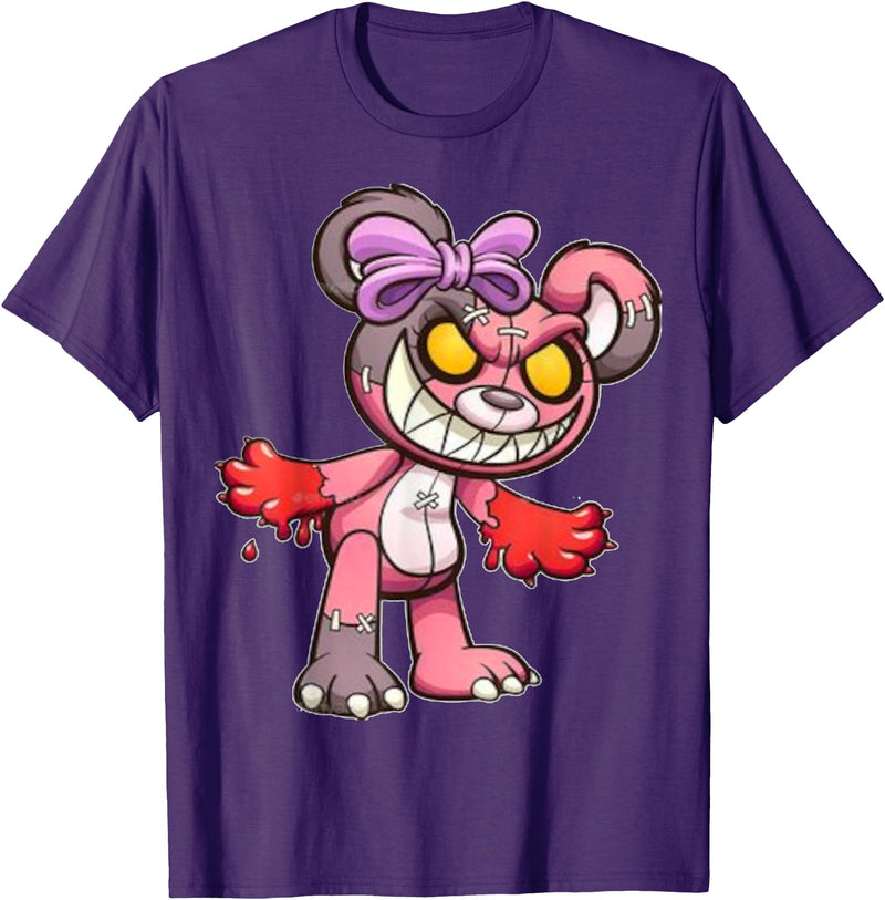 Teddybär Bad and Cute Teddy Bear T-Shirt - Purple