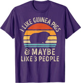 Guinea Pig Wheek Squad I Like Guinea Pigs and Maybe 3 People Guinea Pig Retro Men T-Shirt - Purple