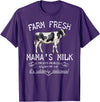 New Mommy Breastfeeding HumorDesigns for Women Funny Breastfeeding Mama's Milk Cow Farm Lacatation New Mom T-Shirt - Purple