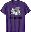 When The Pigs Fly: Gifts for Moms Kids Farmers Never Say Never Inspiring Flying Pig Tee Embrace Impossibity T-Shirt - Purple