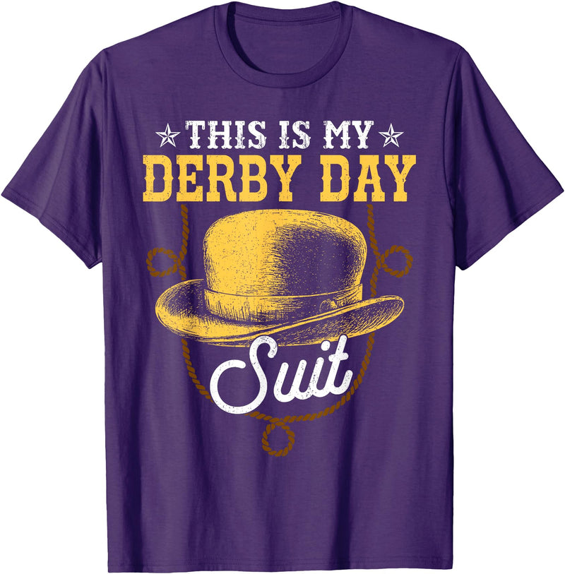 Vintage Horse Racing Tee Vintage This Is My Derby Day Suit - Funny Horse Racing Derby T-Shirt - Purple