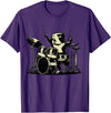 Retro Drummer Guinea Pig Lover Rock Design Guinea Pig Drummer Rock Drummer Guinea Pig Playing Drums T-Shirt - Purple