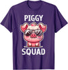 Pig Lovers Apparel and Home Decor Shop Funny Pig Wearing Sunglasses Piggy Squad Farm Farmer T-Shirt - Purple