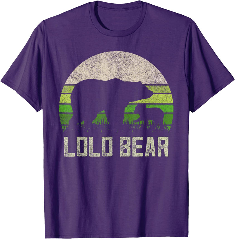Lolo Bear Gifts & Shirts From Grandchildren Funny Filipino Grandpa Shirts From Grandkids, Cub Lolo Bear T-Shirt - Purple