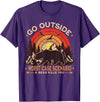 Go Outside Funny Camping Hiking Outdoor Lover Gift Go Outside Worst Case Scenario A Bear Kill You Camping Bear T-Shirt - Purple