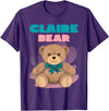TheNiftyStitches CLAIRE Bear T-Shirt - Women's Black Cartoon Bear T-Shirt - Small - Short Sleeve - Classic Fit - All Seasons - Purple