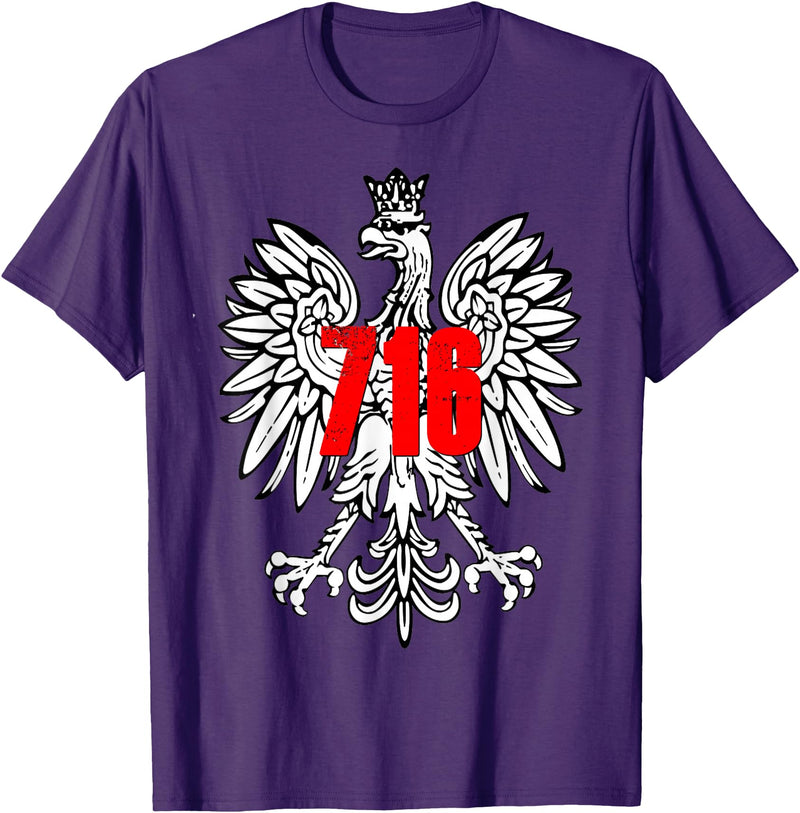 Polish Pride Buffalo Dyngus Day Shirt Polish Falcon Eagle 716 Buffalo NY New York T-Shirt - Purple