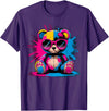 Magical and Funny Bear lover Gifts Colorful Teddy Bear with Sunglasses T-Shirt - Purple