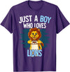 Lion Lover Gift Just A Boy Who Loves Lions Lion T-Shirt - Purple
