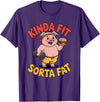 Funny Fitness Humor Food Lifestyle Merch. Kinda Fit Sorta Fat Funny Workout Burger Pig Gym T-Shirt - Purple