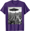 Rabbit Selfie with Alien UFO Funny Rabbit Lover Men Women T-Shirt in Purple