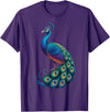 Peacock Peafowl Colorful Bird Peacock Illustration T-Shirt - Purple