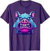 Cartoon Pig Art I Kids Pig Angry Pig I Colorful Pig T-Shirt - Purple