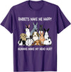 Rabbits Make Me Happy Humans Make My Head Hurt Funny T-Shirt in Purple