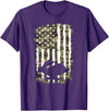 Rabbit Hunting US Flag Rabbit Hunter Lover T-Shirt in Purple