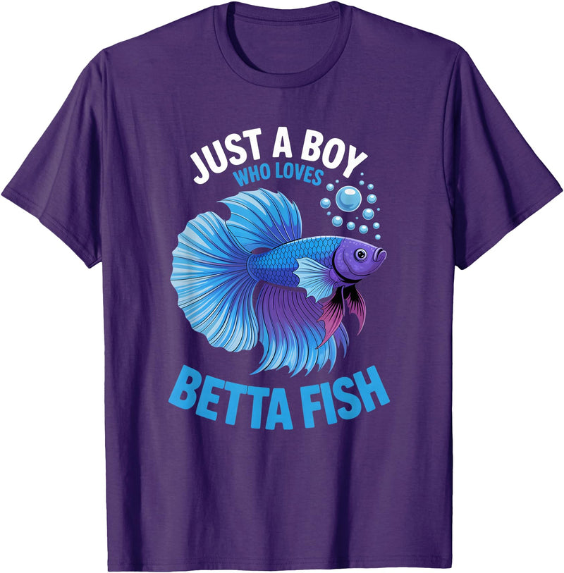 Betta Fish Shirts & Gifts for Boys Boys Betta Fish T-Shirt - Purple