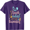 Easter Teacher Bunny Ears Basket Eggs Rabbit Happy Easter T-Shirt in Purple
