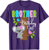 Koala Birthday Party Supplies Koala Bear Birthday Brother Of The Birthday Girl Koalas Bday T-Shirt - Purple