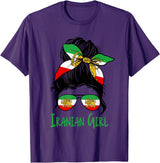 Iran For Women Iranian For Girl Flag Lion Persian T-Shirt - Purple