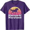 Horses and Maryland Apparel Co Horse and Maryland Women or Girls Horses T-Shirt - Purple