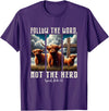 Follow The Word Not The Herd Christian Western Highland Cow T-Shirt - Purple