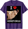 WhiteHorseDepot I Love Herefords with Cow Tongue T-Shirt - Purple