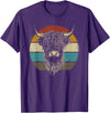 Scottish Highland Cow Lovers men woman kids Scottish Highland Cow Cattle Hairy Cow Retro for Cow Lovers T-Shirt - Purple